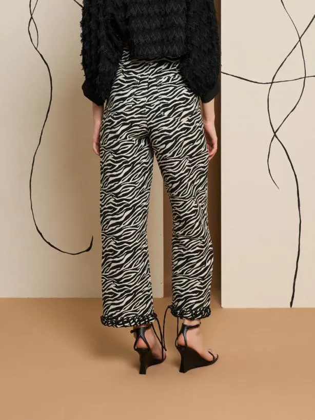 Sister Jane Bottoms Womenswear Ghospell Stevie Zebra Trousers Downtown Brown