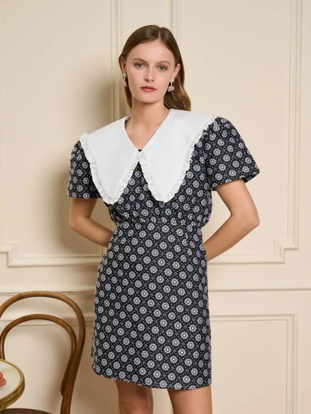 Sister Jane Dresses Womenswear Camille Jacquard Mini Dress Coal Black