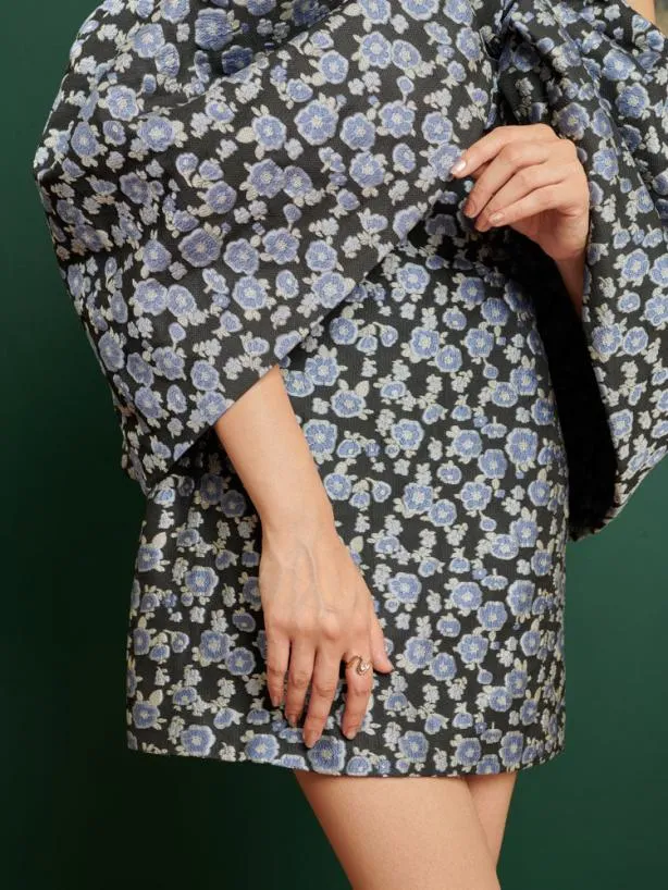 Sister Jane Dresses Womenswear DREAM Apollo Floral Puffball Dress Blue Black