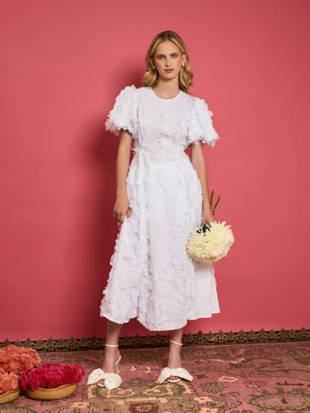Sister Jane Dresses Womenswear DREAM Samara Floral Midi Dress Pearled White
