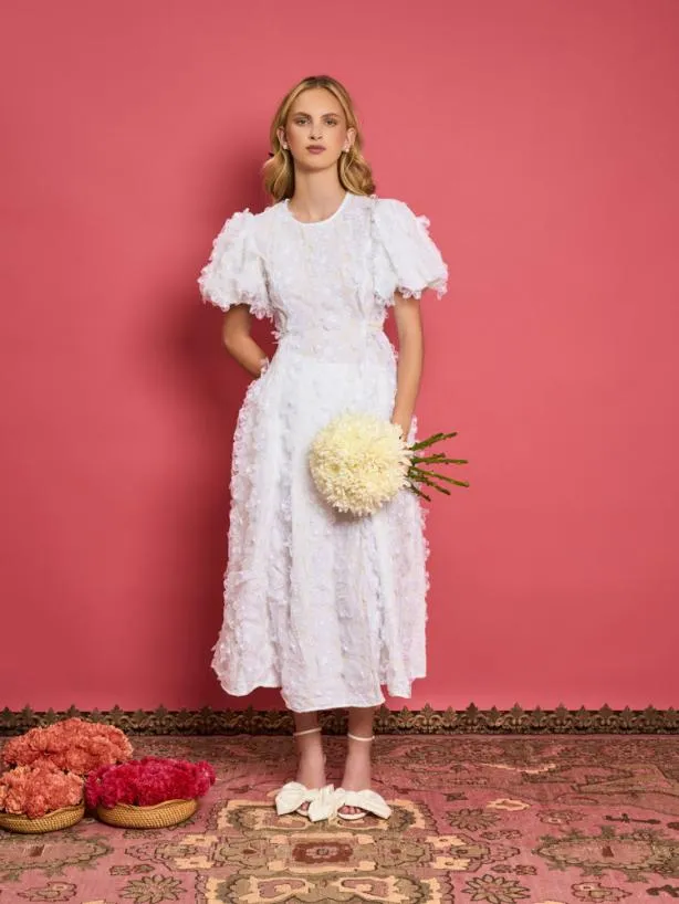 Sister Jane Dresses Womenswear DREAM Samara Floral Midi Dress Pearled White