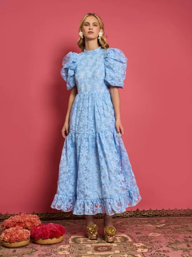 Sister Jane Dresses Womenswear DREAM Sky Lily Embroidered Midi Dress Placid Blue