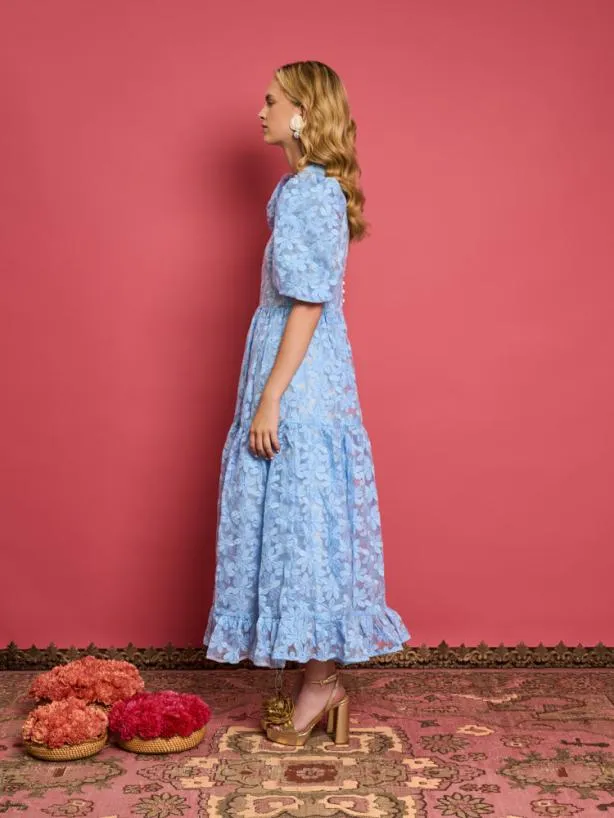 Sister Jane Dresses Womenswear DREAM Sky Lily Embroidered Midi Dress Placid Blue