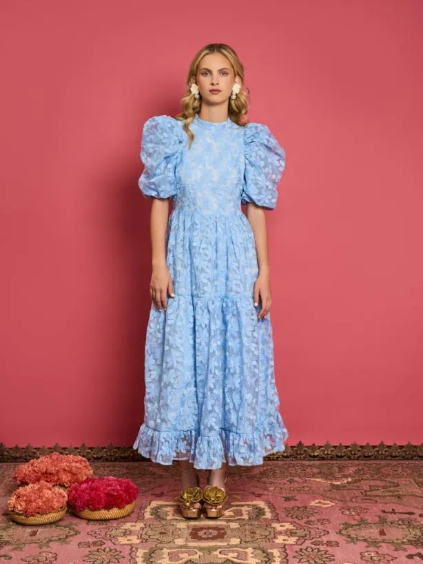 Sister Jane Dresses Womenswear DREAM Sky Lily Embroidered Midi Dress Placid Blue