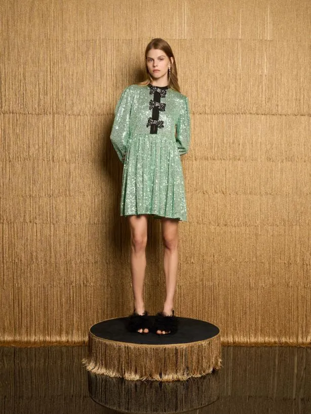 Sister Jane Dresses Womenswear DREAM Sonic Sequin Mini Dress Sea Green