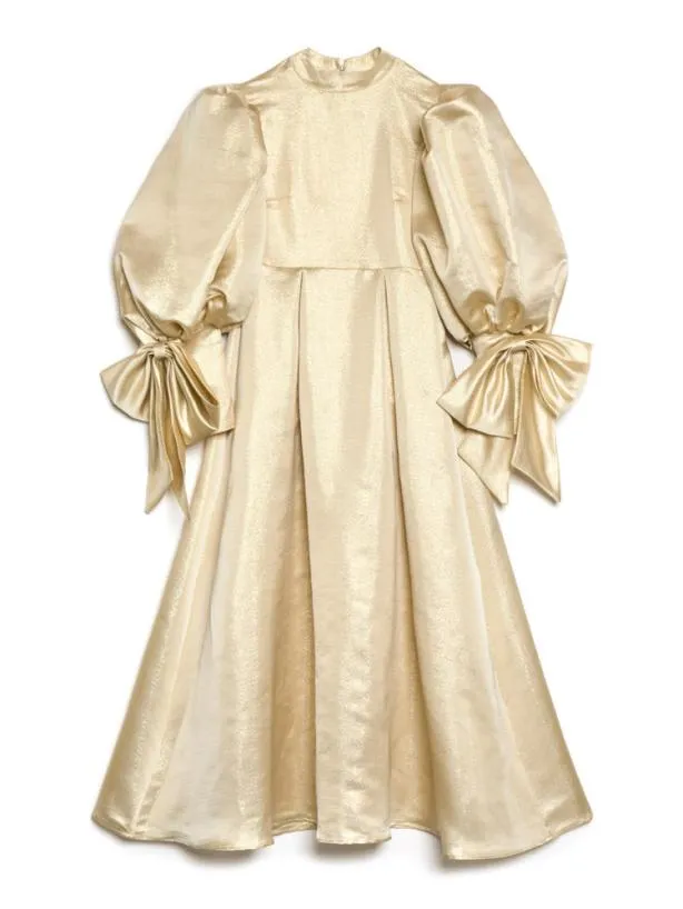 Sister Jane Dresses Womenswear DREAM Starlight Bow Midi Dress Patine Gold