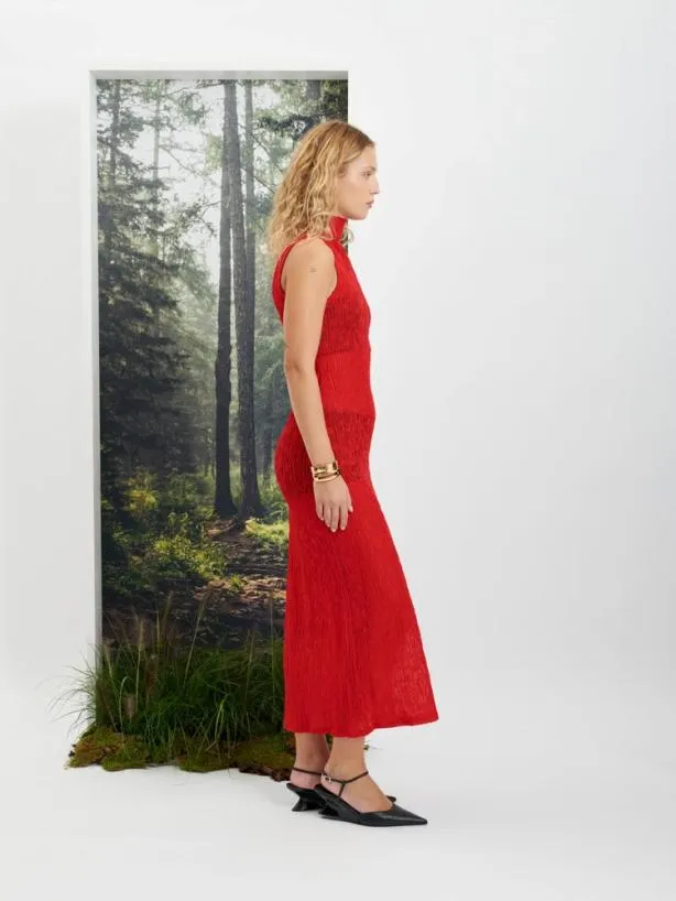 Sister Jane Dresses Womenswear Ghospell Allegra Sheer Midi Dress Ladybug Red