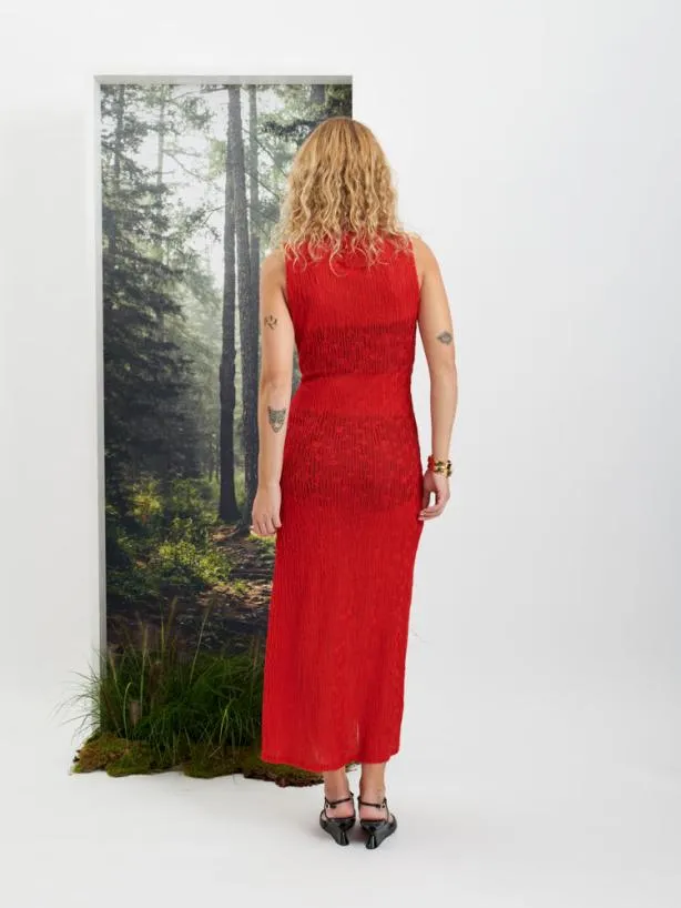Sister Jane Dresses Womenswear Ghospell Allegra Sheer Midi Dress Ladybug Red