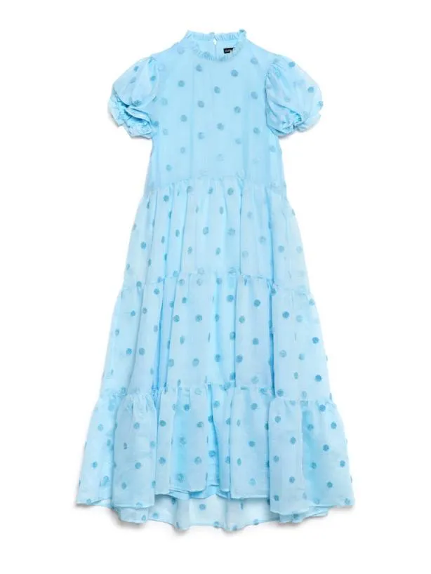 Sister Jane Dresses Womenswear Iolite Tiered Midi Dress Misty Glow Blue