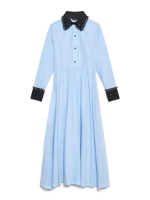Sister Jane Dresses Womenswear Naila Flower Trim Dress Halogen Blue