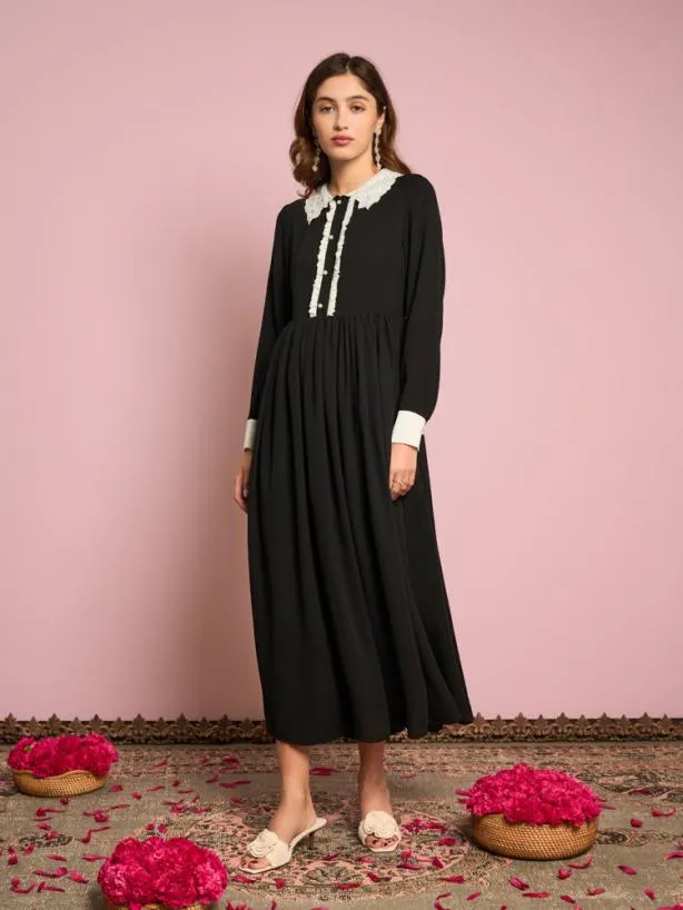 Sister Jane Dresses Womenswear Samode Midi Dress Ink Black