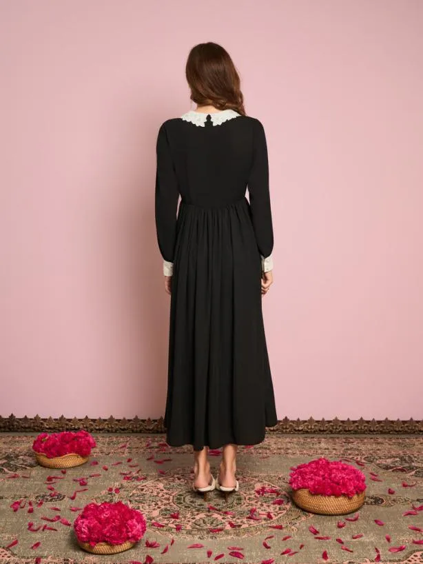 Sister Jane Dresses Womenswear Samode Midi Dress Ink Black