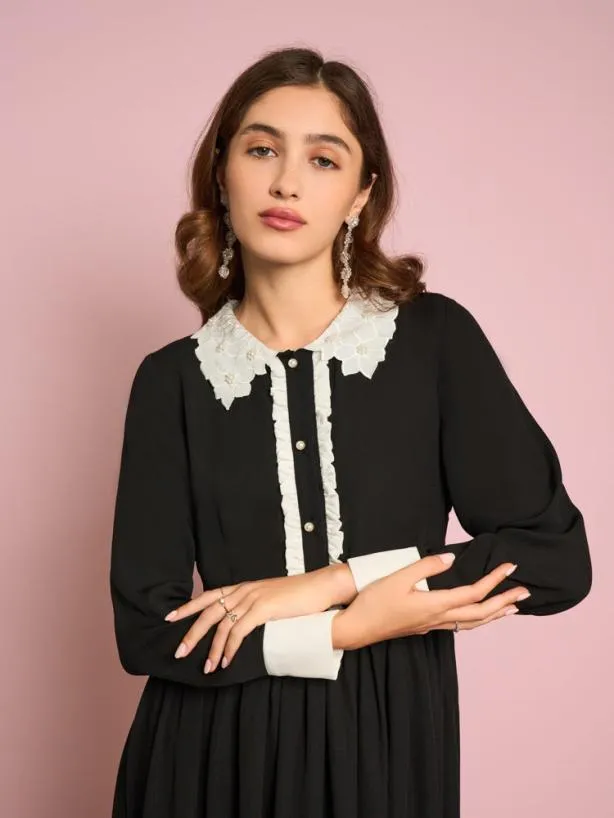 Sister Jane Dresses Womenswear Samode Midi Dress Ink Black