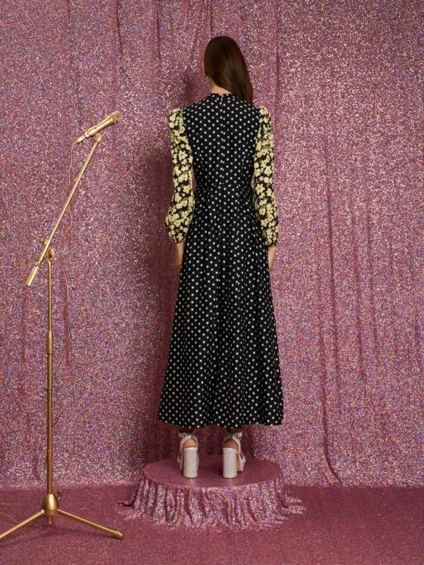 Sister Jane Dresses Womenswear Star Ballad Jacquard Midi Dress Black Star
