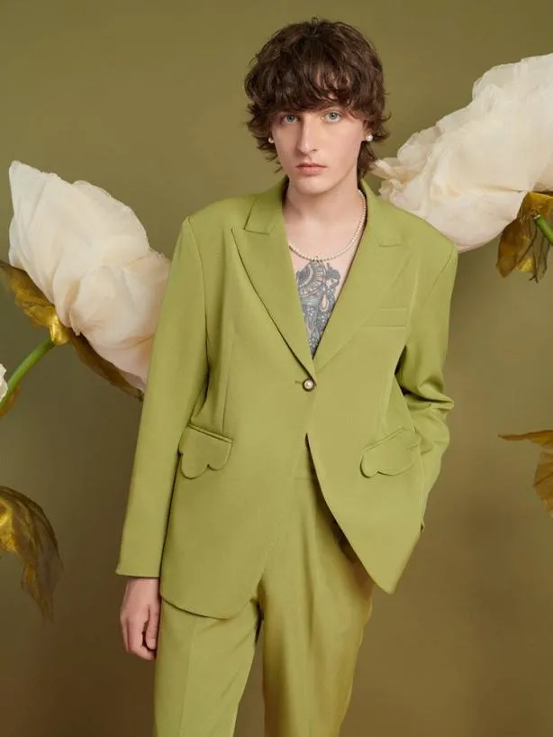 Sister Jane Jackets Womenswear Clover Scallop Detail Blazer Lentil Sprout