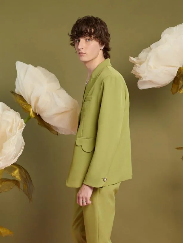 Sister Jane Jackets Womenswear Clover Scallop Detail Blazer Lentil Sprout