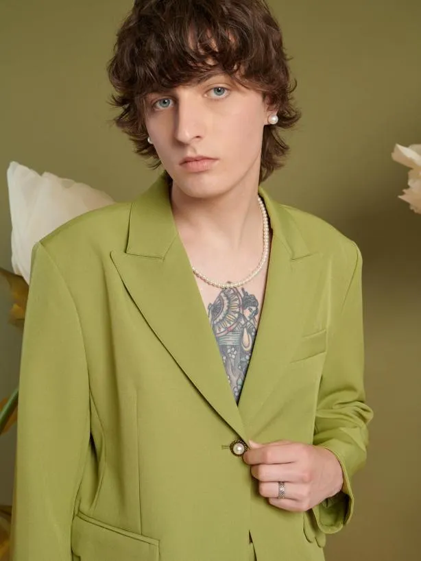 Sister Jane Jackets Womenswear Clover Scallop Detail Blazer Lentil Sprout
