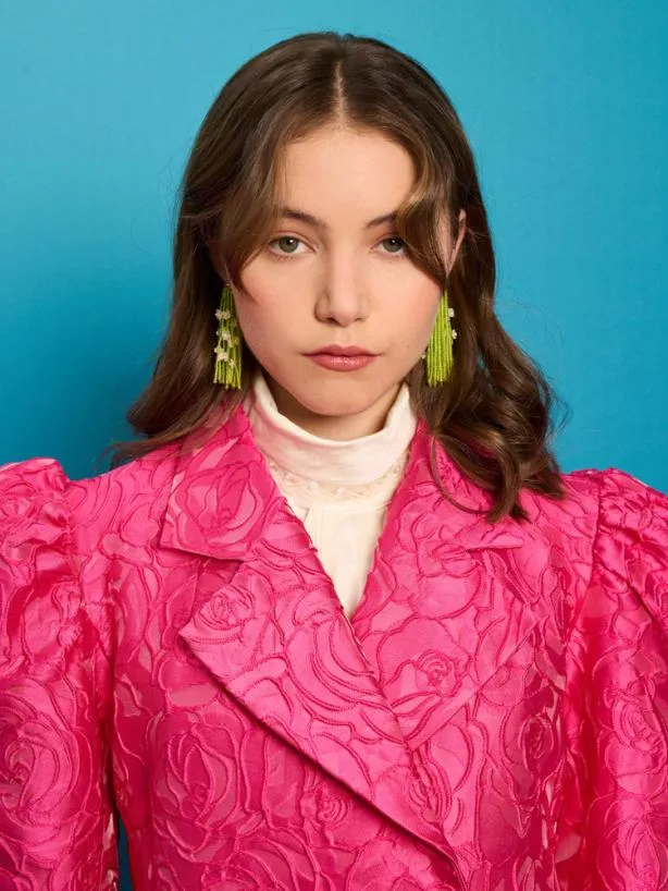 Sister Jane Jackets Womenswear Dia Rose Jacquard Blazer Hot Pink