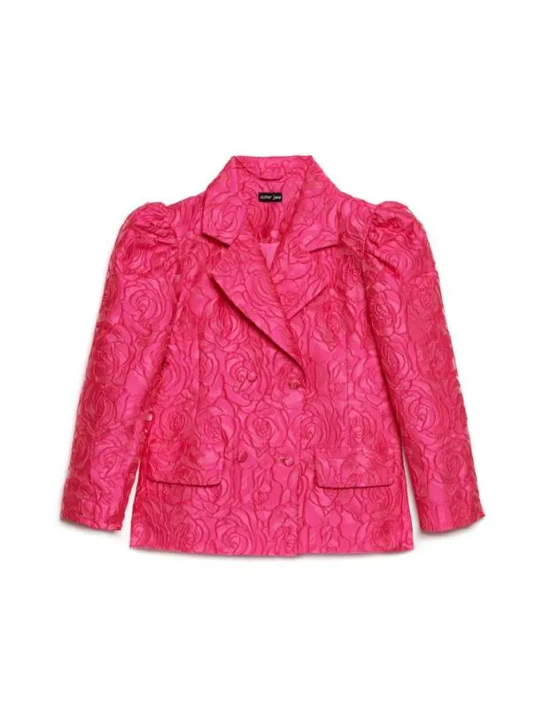 Sister Jane Jackets Womenswear Dia Rose Jacquard Blazer Hot Pink