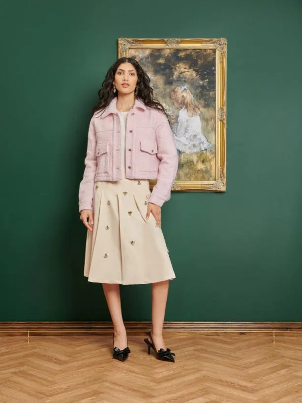 Sister Jane Jackets Womenswear DREAM Pastel Cropped Jacket Powder Pink