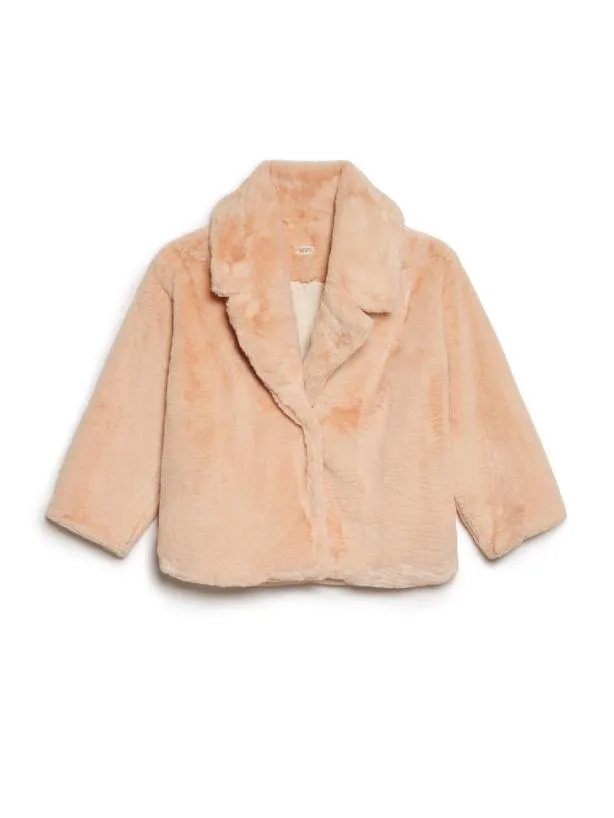 Sister Jane Jackets Womenswear Ghospell Veronica Faux Fur Coat Pale Peach