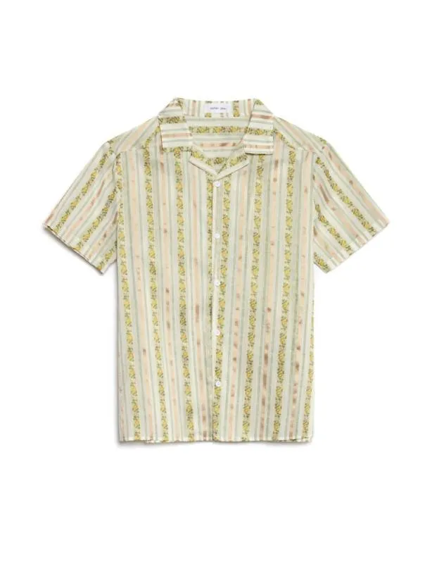 Sister Jane Shirts Menswear Ezra Revere Collar Shirt Ivory Gold