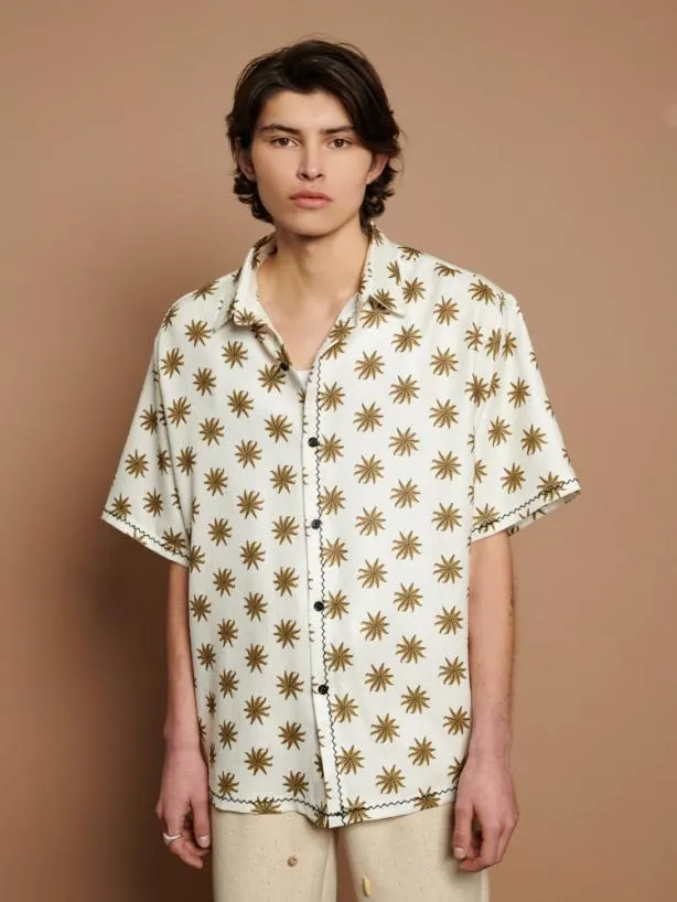 Sister Jane Tops Womenswear Cameron Star Boxy Shirt Sunny White