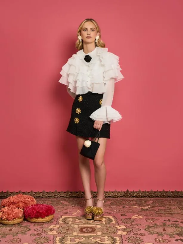 Sister Jane Tops Womenswear DREAM Maya Organza Ruffle Top Bright White