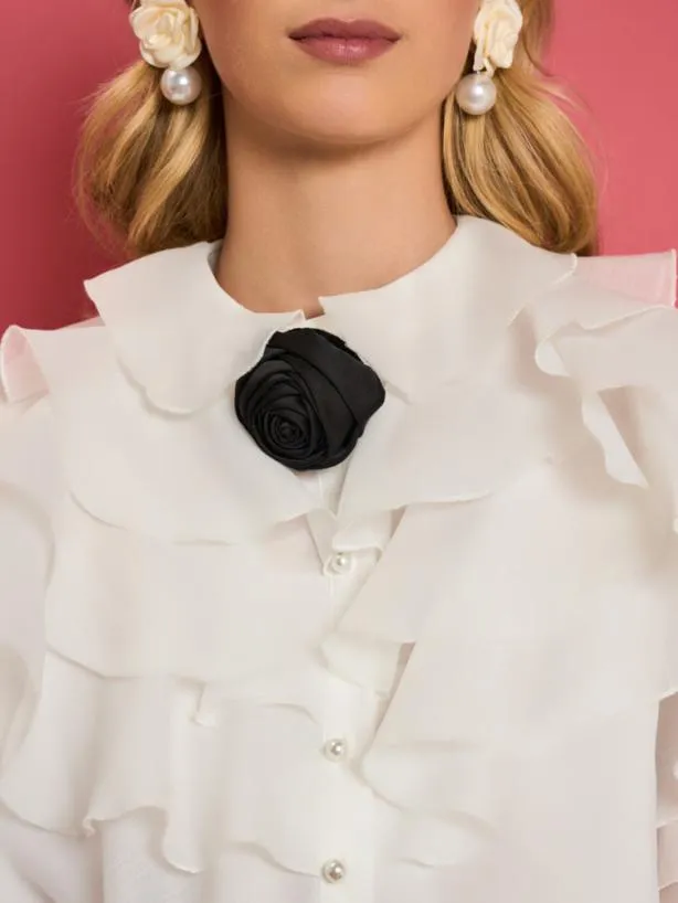 Sister Jane Tops Womenswear DREAM Maya Organza Ruffle Top Bright White
