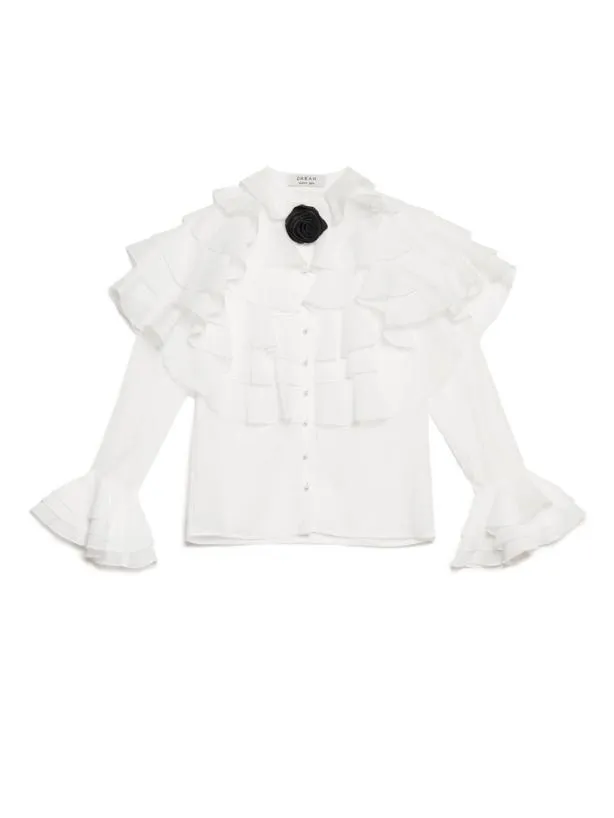 Sister Jane Tops Womenswear DREAM Maya Organza Ruffle Top Bright White