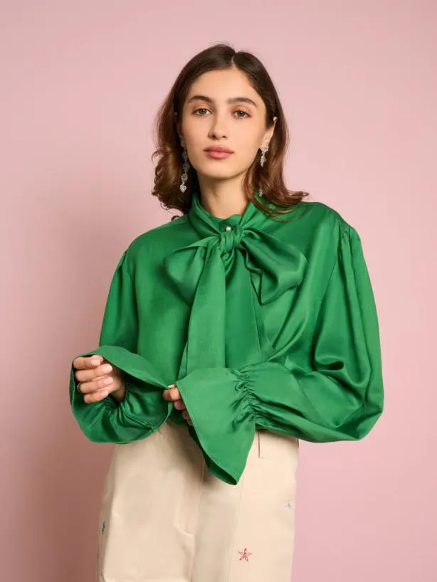 Sister Jane Tops Womenswear Elliot Bow Shirt Mint Green