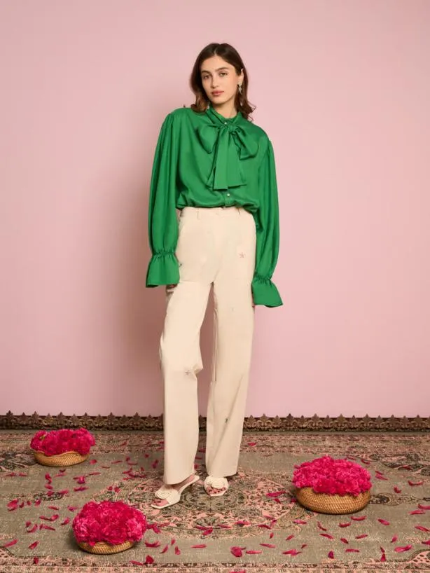 Sister Jane Tops Womenswear Elliot Bow Shirt Mint Green