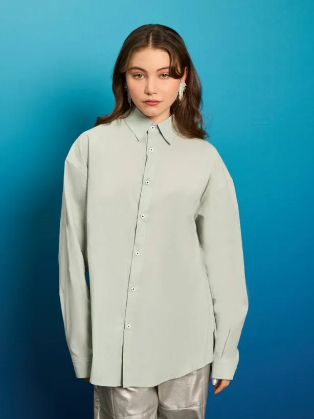 Sister Jane Tops Womenswear Ernest Pleat Shirt Sage Green