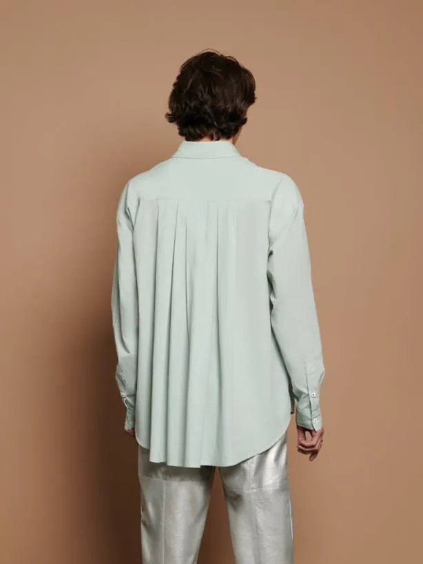 Sister Jane Tops Womenswear Ernest Pleat Shirt Sage Green