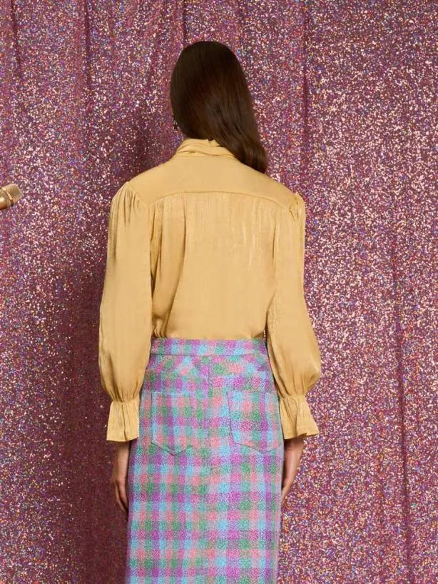 Sister Jane Tops Womenswear Honey Honey Bow Blouse Pale Gold