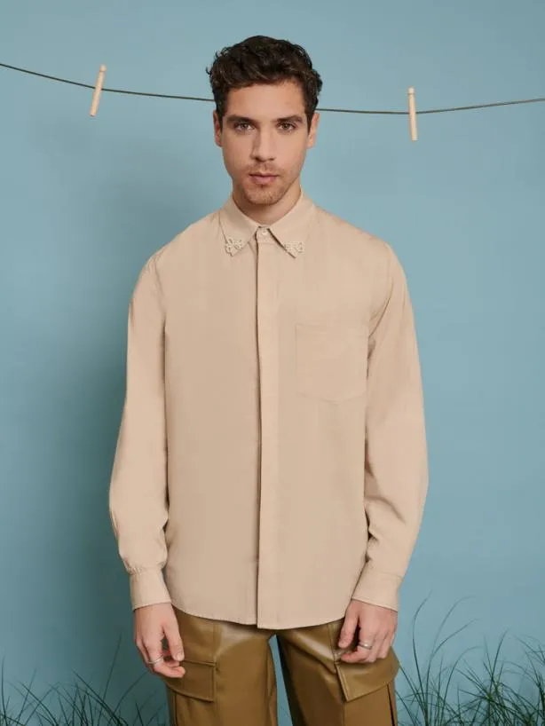 Sister Jane Tops Womenswear Penny Bow Embellished Shirt Beige