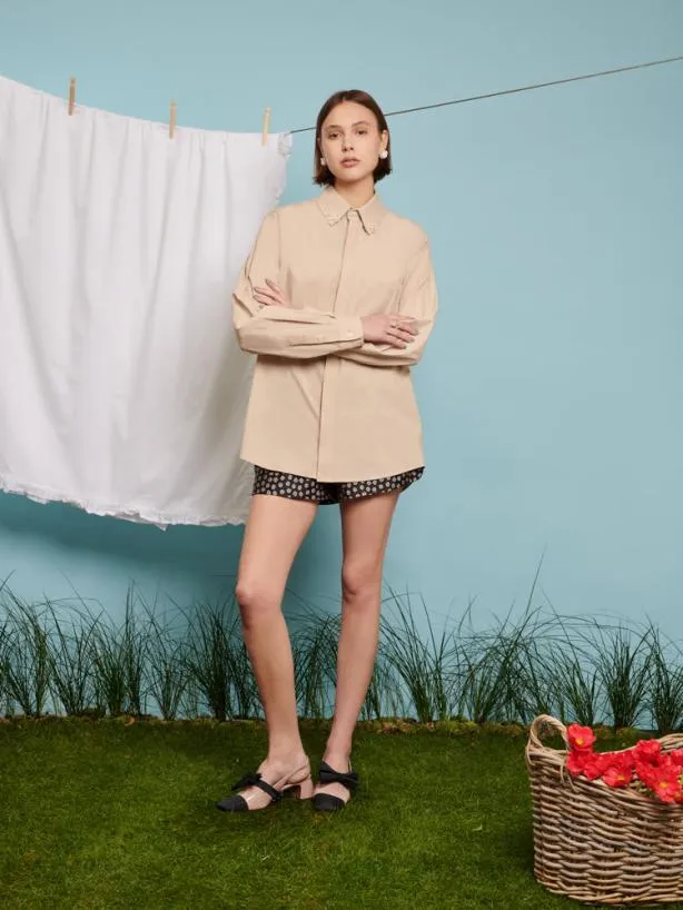 Sister Jane Tops Womenswear Penny Bow Embellished Shirt Beige