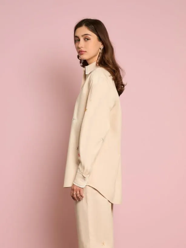Sister Jane Tops Womenswear Primrose Embroidered Shirt Gardenia Cream