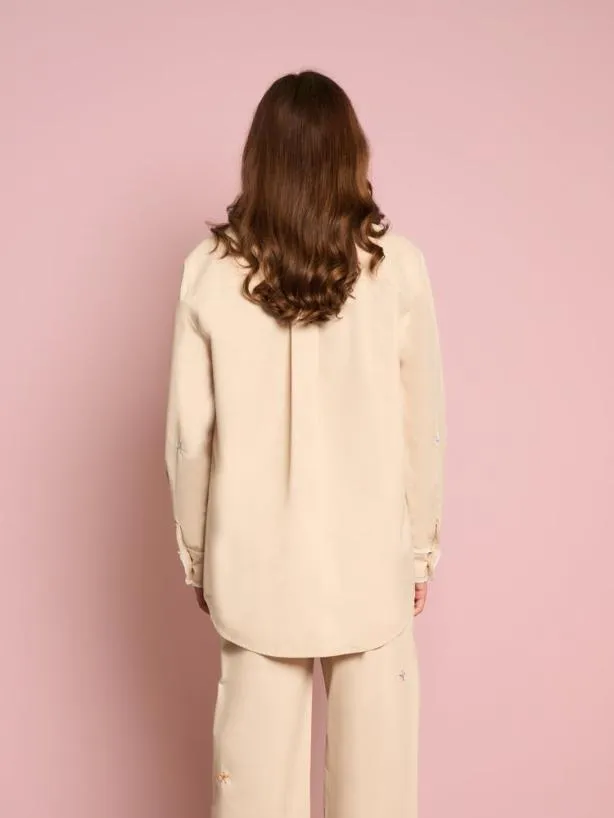 Sister Jane Tops Womenswear Primrose Embroidered Shirt Gardenia Cream