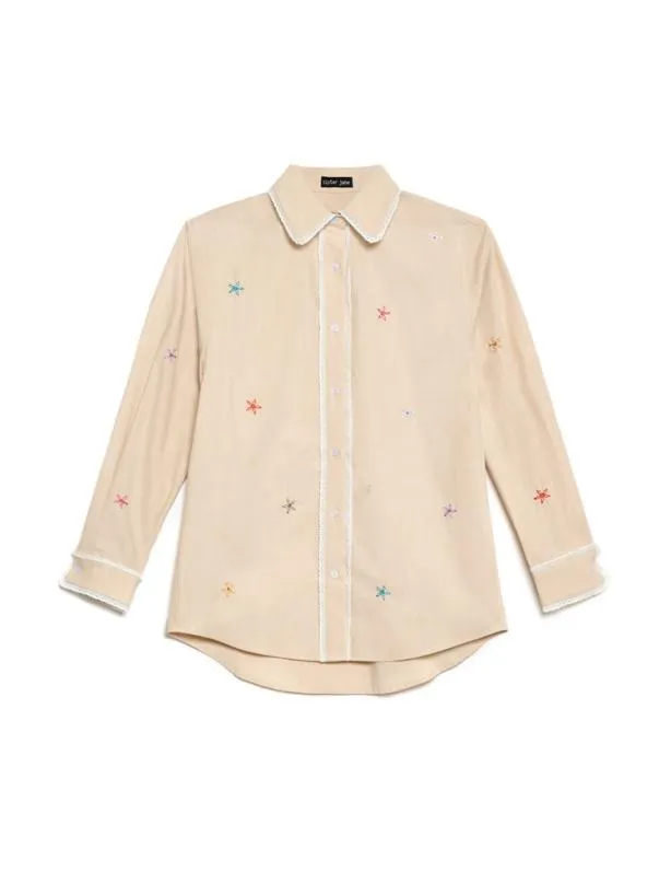 Sister Jane Tops Womenswear Primrose Embroidered Shirt Gardenia Cream