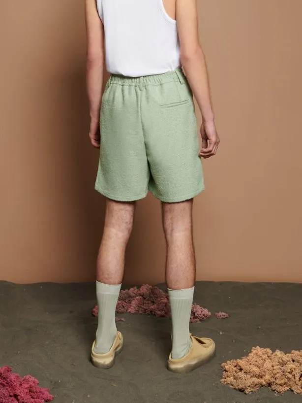 Sister Jane Trousers Menswear Miles Wool Shorts Sage Green