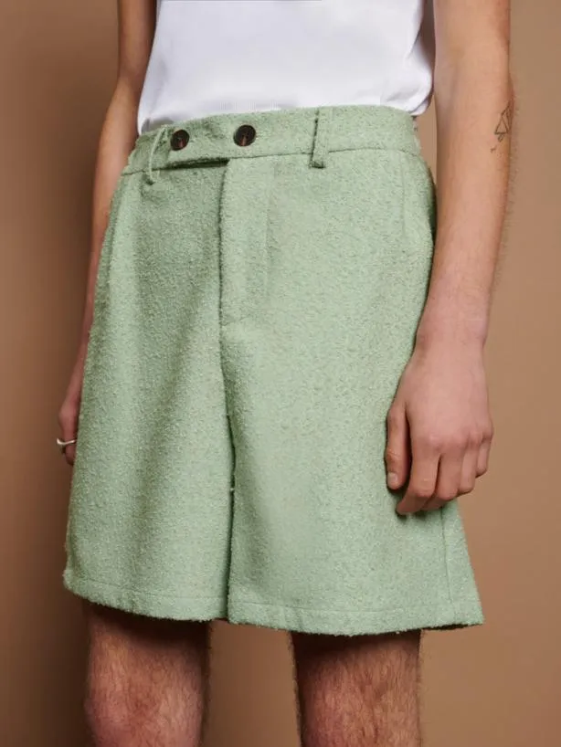 Sister Jane Trousers Menswear Miles Wool Shorts Sage Green