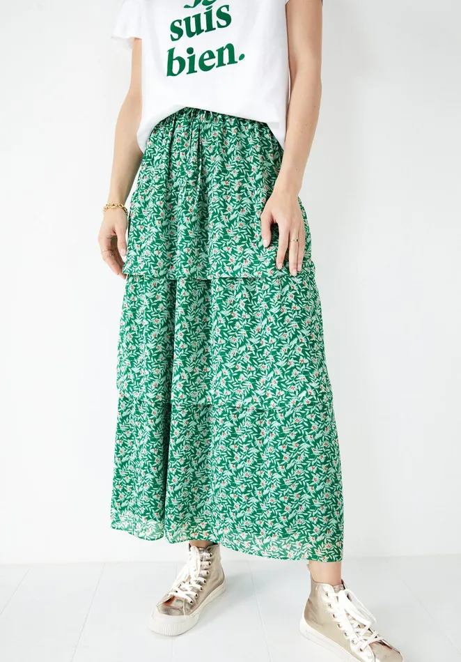 Skirts Women Hush Hallie Layered Skirt Leafy Floral Green