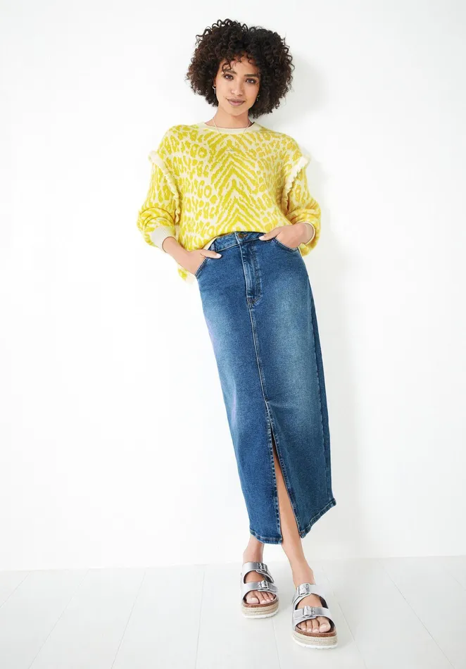 Skirts Women Hush Sandy Denim Skirt Mid Blue