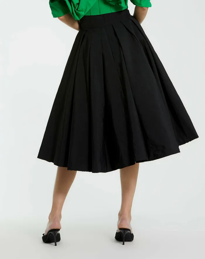Skirts Women Mac Duggal The Bubbly Faille High Waisted Midi Full Circle Skirt Black
