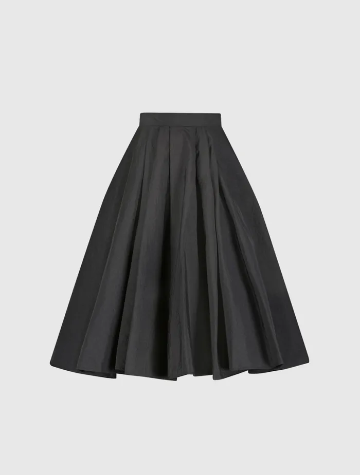 Skirts Women Mac Duggal The Bubbly Faille High Waisted Midi Full Circle Skirt Black