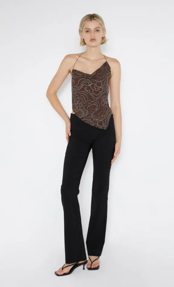 Sleeveless Shop Bec Bridge Alize Asym Halter Top Espresso