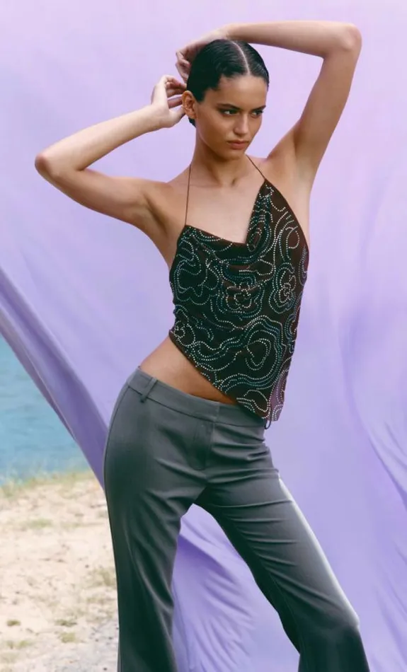 Sleeveless Shop Bec Bridge Alize Asym Halter Top Espresso
