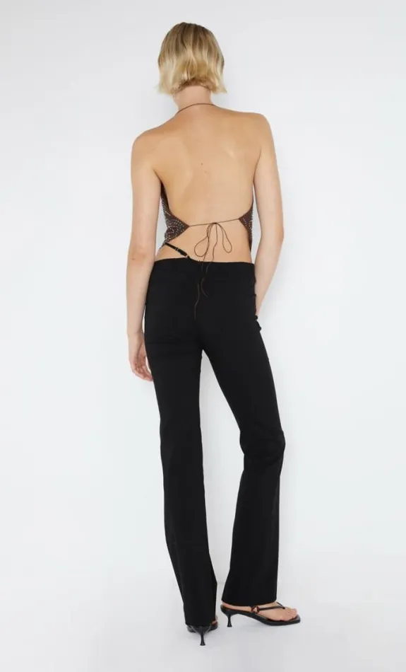 Sleeveless Shop Bec Bridge Alize Asym Halter Top Espresso