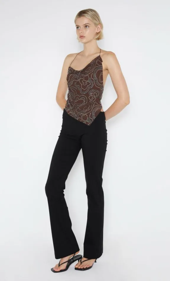 Sleeveless Shop Bec Bridge Alize Asym Halter Top Espresso